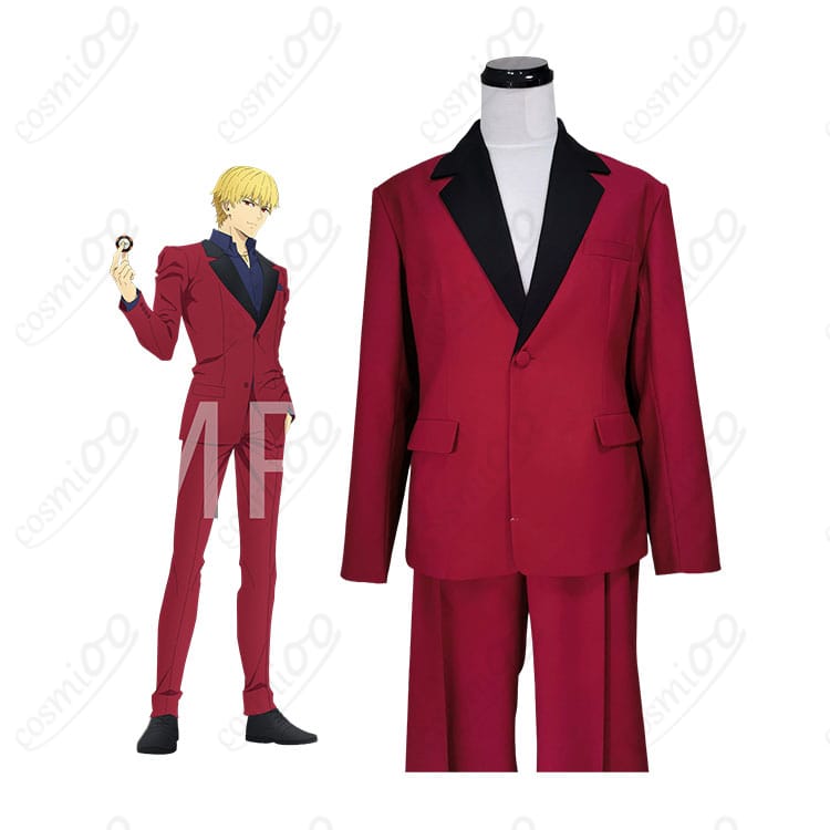 Fate/strange Fake ギルガメッシュ 赤スーツコスプレ衣装の人物着用イメージ