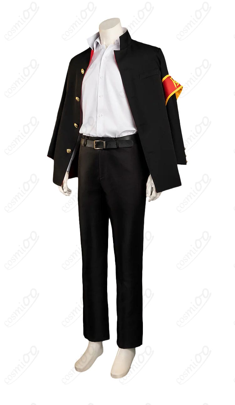 雲雀恭弥の学園制服コスプレ衣装を横から見たシルエット