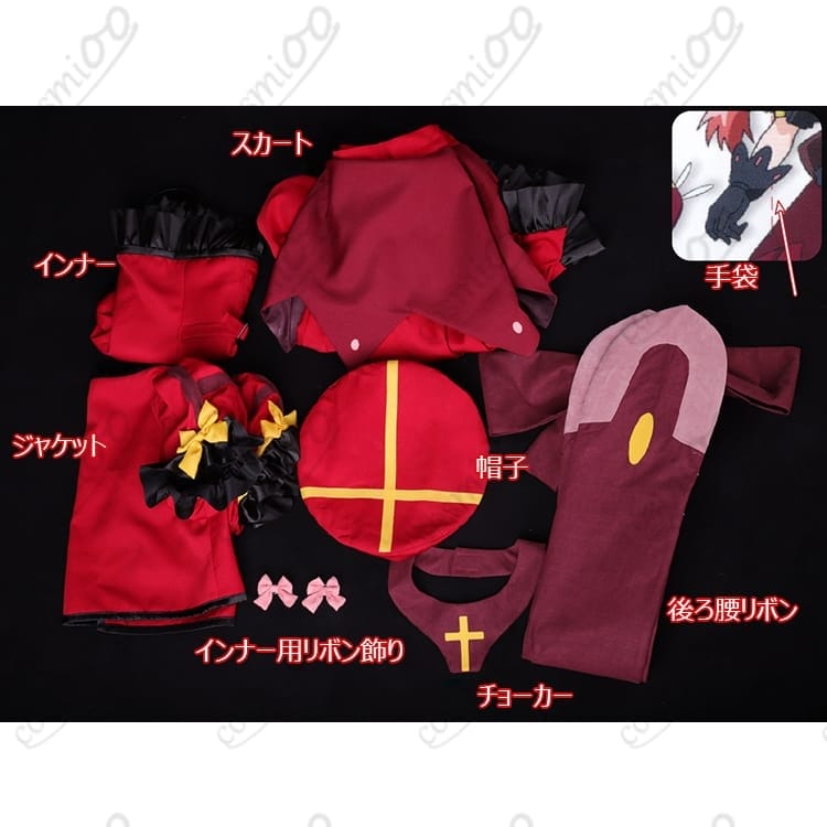 魔法少女リリカルなのはA's ヴィータ騎士服コスプレ衣装｜帽子付き8点セット - 5枚目の画像