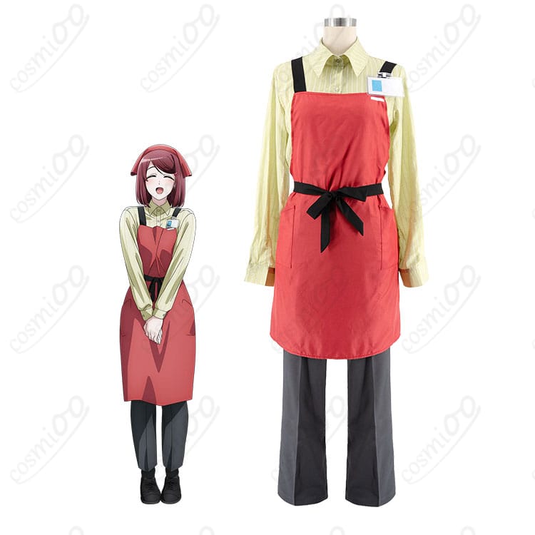 スーパーの裏でヤニ吸うふたり 山田のスーパーS店員制服を着用した全身イメージ