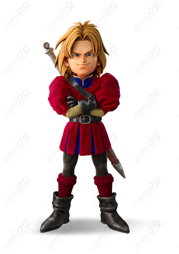 キーファ・グランをイメージした高コントラスト配色の冒険者風コスプレ衣装・全身イメージ