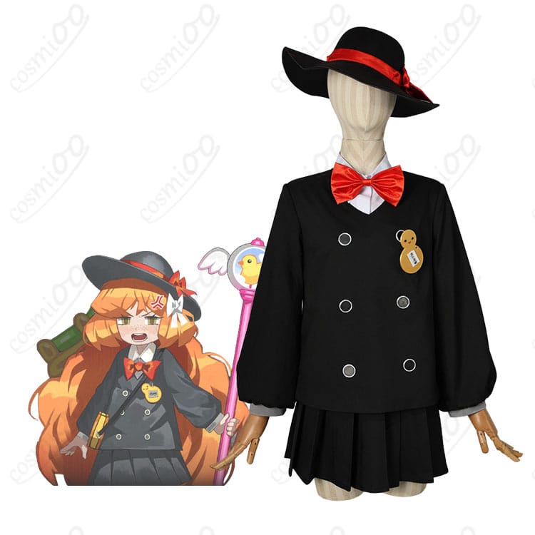 Limbus Companyのイシュメールをイメージした帽子付き学園風コスプレ衣装の人物着用イメージ