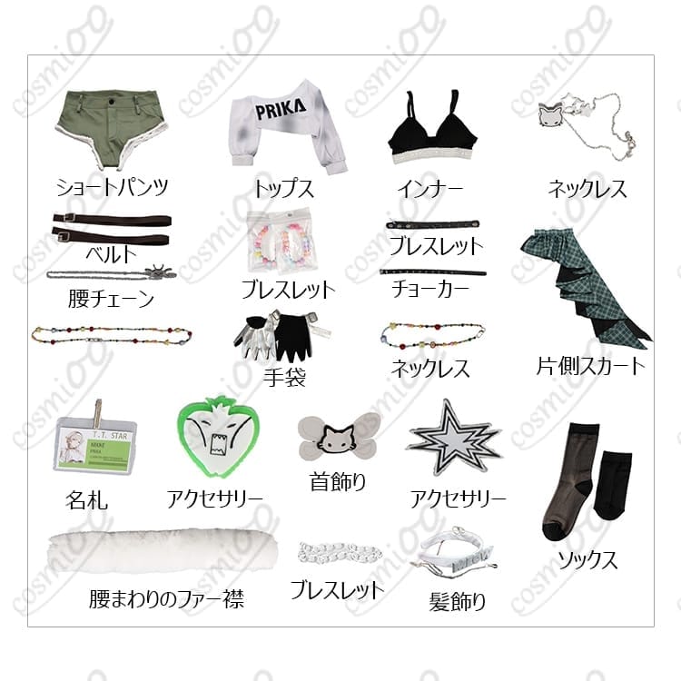 勝利の女神：NIKKE プリバティ T.T. STARアイドル衣装 小物付き再現セット - 6枚目の画像