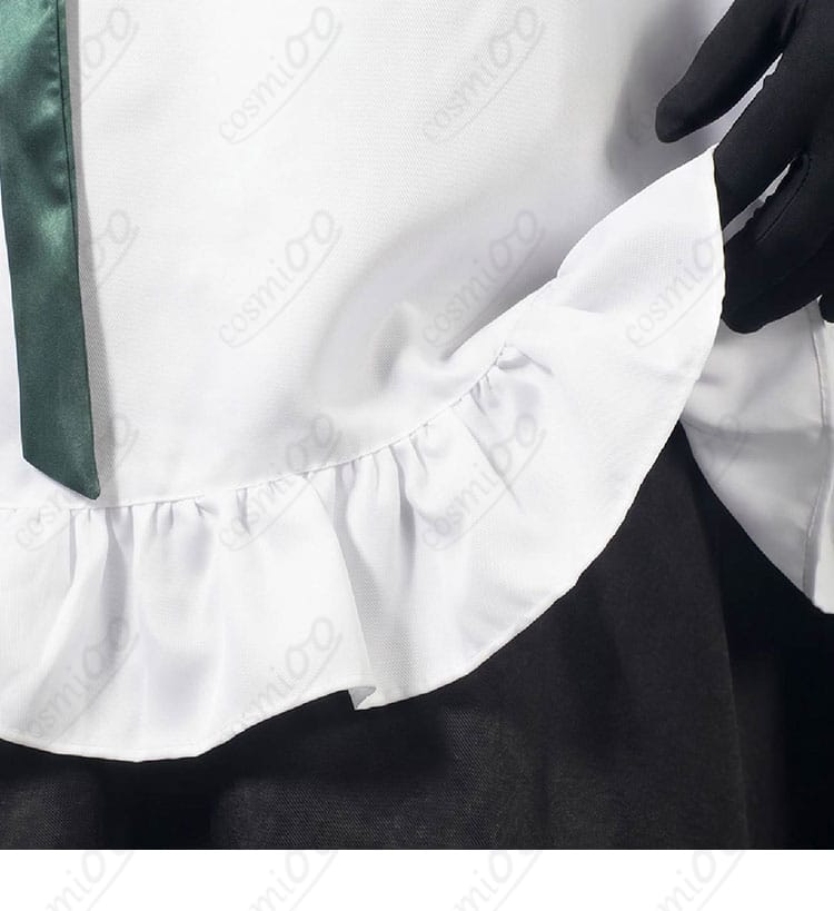 儒烏風亭らでん メイド服コスプレ衣装のエプロン裾ディテール