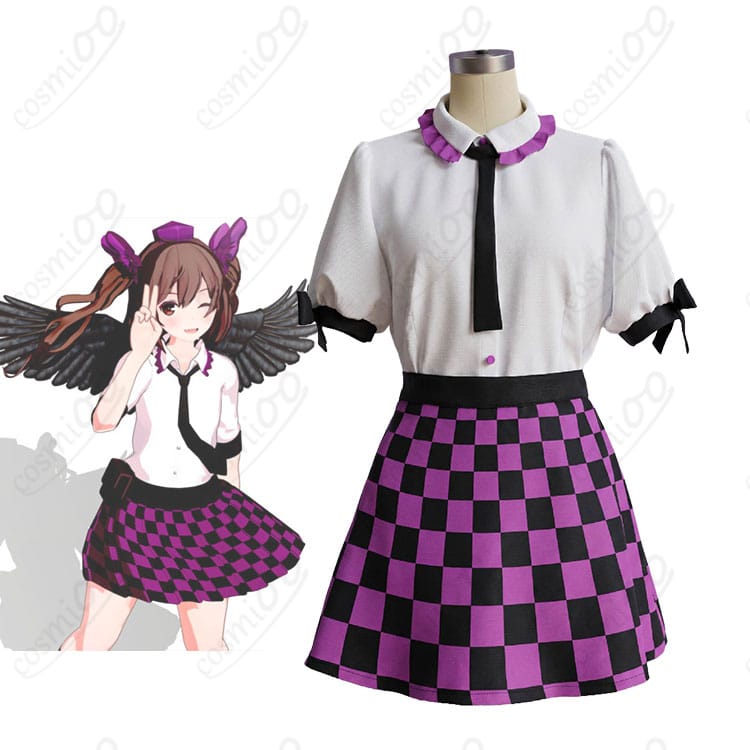 東方Project姫海棠はたての人物イメージと制服風コスプレ衣装4点セット