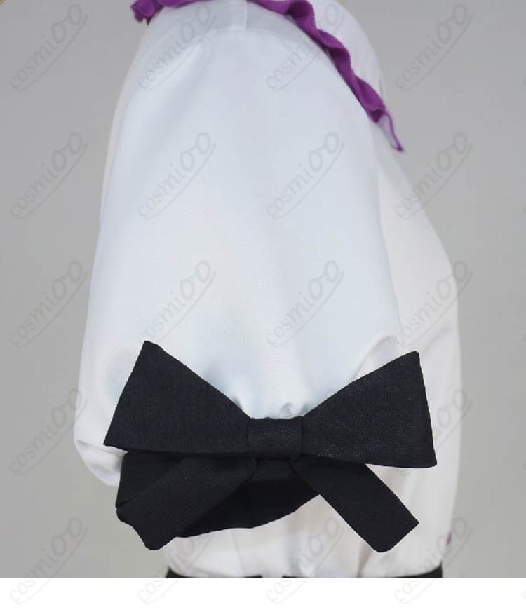 姫海棠はたて制服風トップスの袖に付いた黒いリボン装飾
