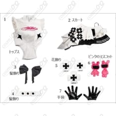 初音ミクGTプロジェクト レーシングミク2026カフェVer.白黒フリルコスプレ衣装 - 6枚目の画像（サムネイル）