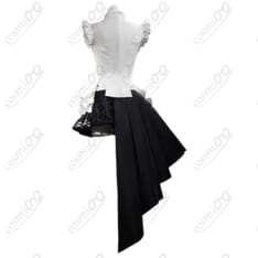 初音ミクGTプロジェクト レーシングミク2026カフェVer.白黒フリルコスプレ衣装 - 3枚目の画像（サムネイル）