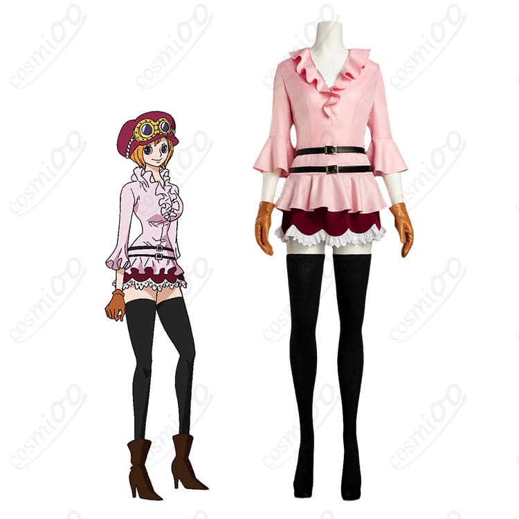ONE PIECE(ワンピース)コアラの革命軍風コスプレ衣装を着用した全身イメージ