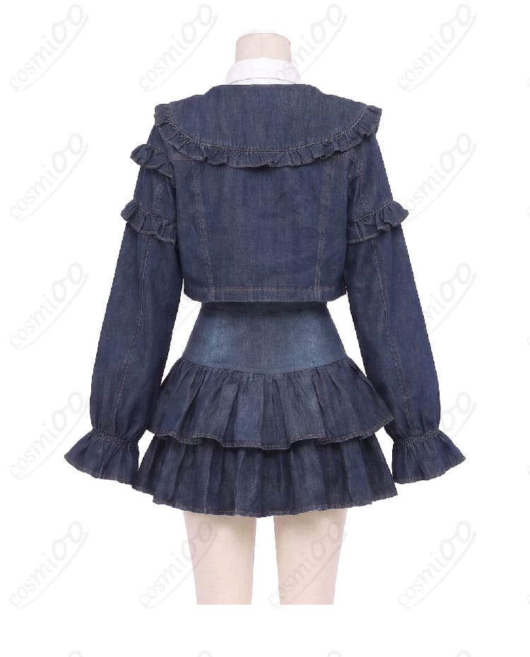 水面まどか デニムセットアップ私服Ver.コスプレ衣装の背面デザイン