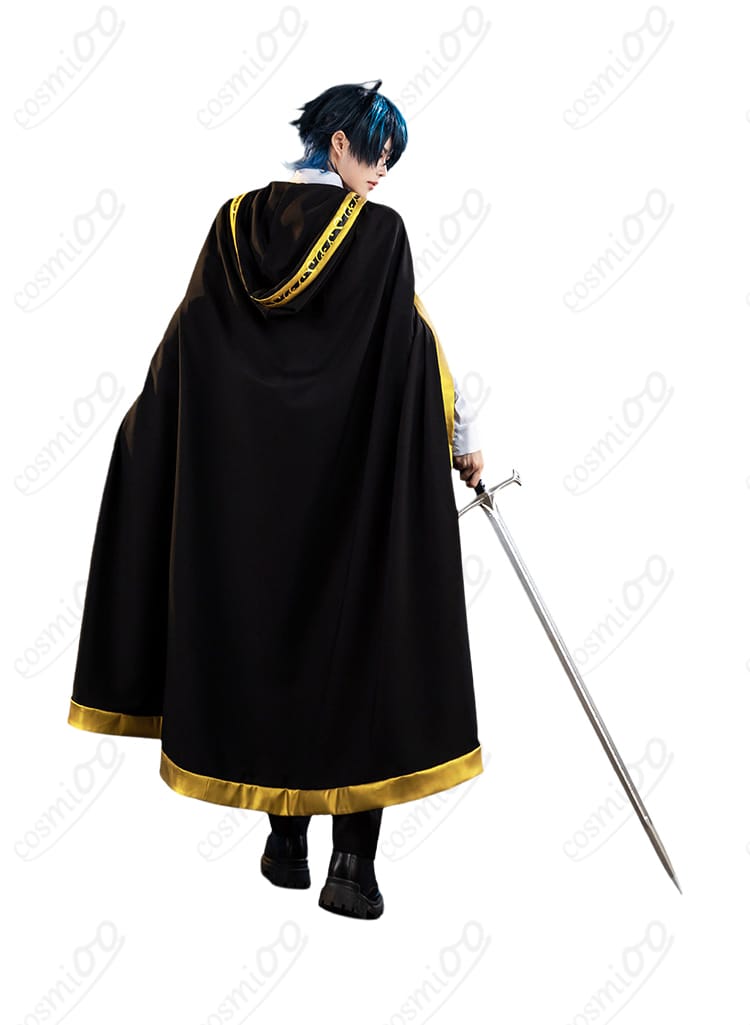 ウィル・セルフォルト学院制服の背面着用イメージとマントの後ろ姿