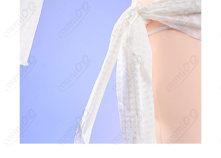 シンデレラ水着衣装に付属する腰布の結びひもディテール