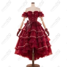 バンドリ！ガルパ 弦巻こころ［夢みたいな］特訓後 深紅フリルドレス3点コスプレ衣装 - 1枚目の画像（サムネイル）