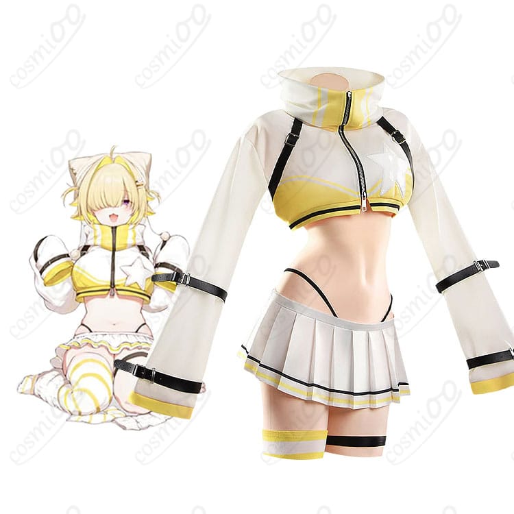 勝利の女神:NIKKEのエレグとイエロー×ホワイトのコスプレ衣装イメージ