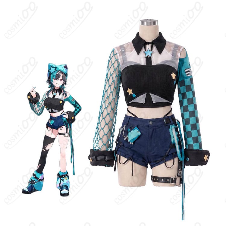 輪堂千速のキャラクタービジュアルと原宿Vol.1コスプレ衣装の全体イメージ