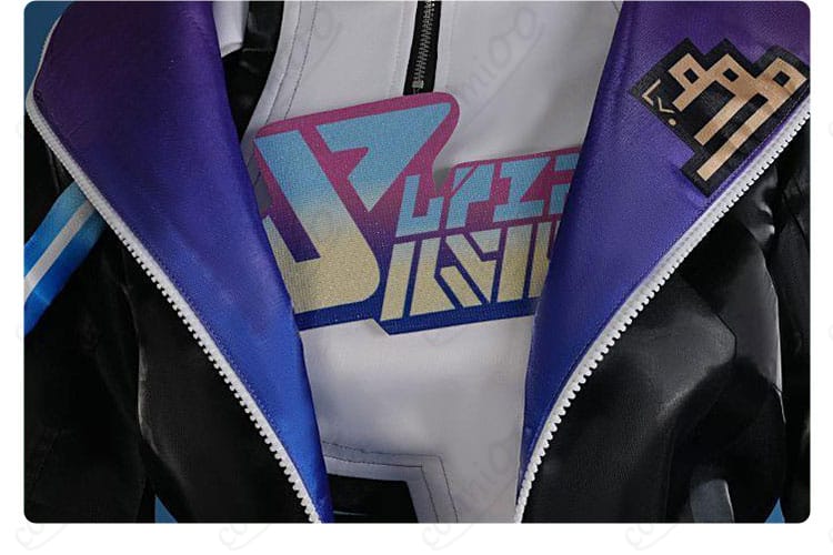 銀狼コスプレ用ジャケットの前立てとフロント装飾