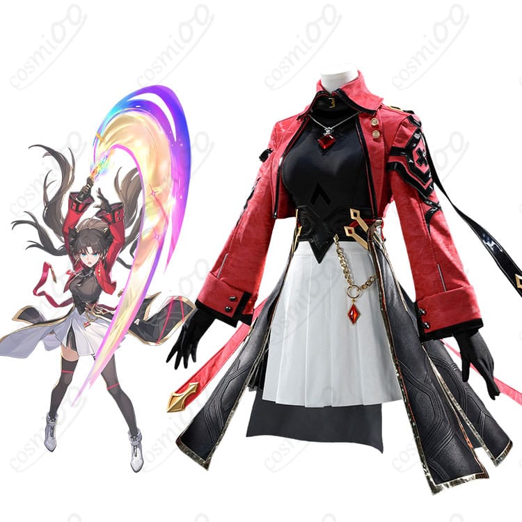 遠坂凛のキャラクターイメージと赤黒のコラボVer.衣装デザイン