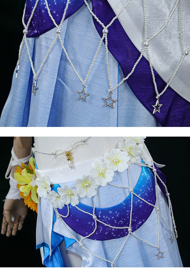 ロビン「夏空の歌」衣装の腰用チェーンと花モチーフ飾りの細部