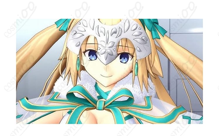 ジャンヌ・ダルク〔アーチャー〕第3再臨水着衣装の首飾りと髪飾りのディテール