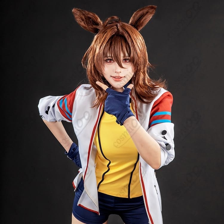ウマ娘 アグネスタキオン ファンデザイン・トレーニングウェア風コスプレ衣装5点セット - 6枚目の画像