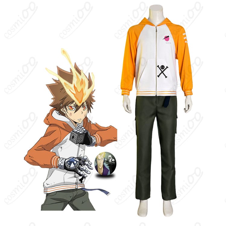 家庭教師ヒットマンREBORN!未来編の沢田綱吉とオレンジパーカー風コスプレ衣装のイメージ