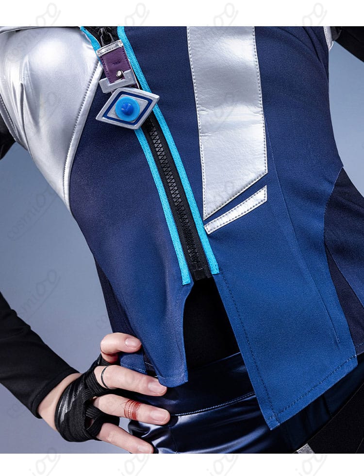 フェイドのコスプレ用ベスト前面に配置されたファスナー部分の詳細