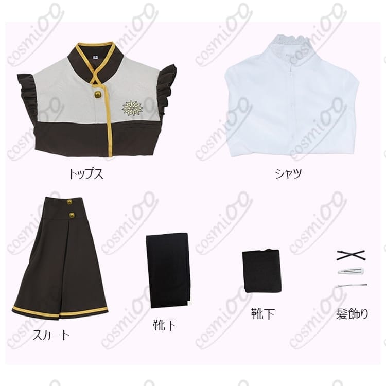 BanG Dream! ビオラ・ベル・ポポ フェアリィブゥケ制服風コスプレ衣装5点セット - 4枚目の画像