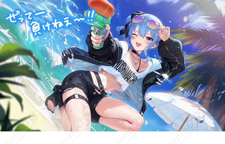 ホロライブ星街すいせい「夏に一閃!水鉄砲のアルペジオ」水着Ver.コスプレ衣装の着用イメージ
