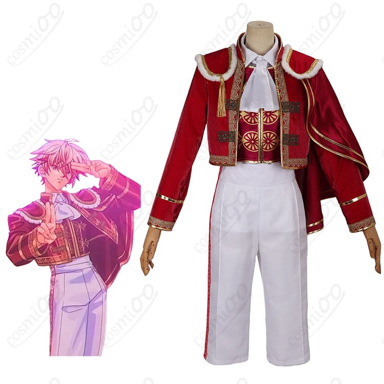 にじさんじ セラフ・ダズルガーデンのキャラクターイメージと赤白のコスプレ衣装