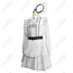 勝利の女神：NIKKE（ニケ）スノーホワイト（スノホワ）着脱しやすい白メイド衣装7点セット - 2枚目の画像（サムネイル）