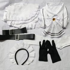 勝利の女神：NIKKE（ニケ）スノーホワイト（スノホワ）着脱しやすい白メイド衣装7点セット - 4枚目の画像（サムネイル）