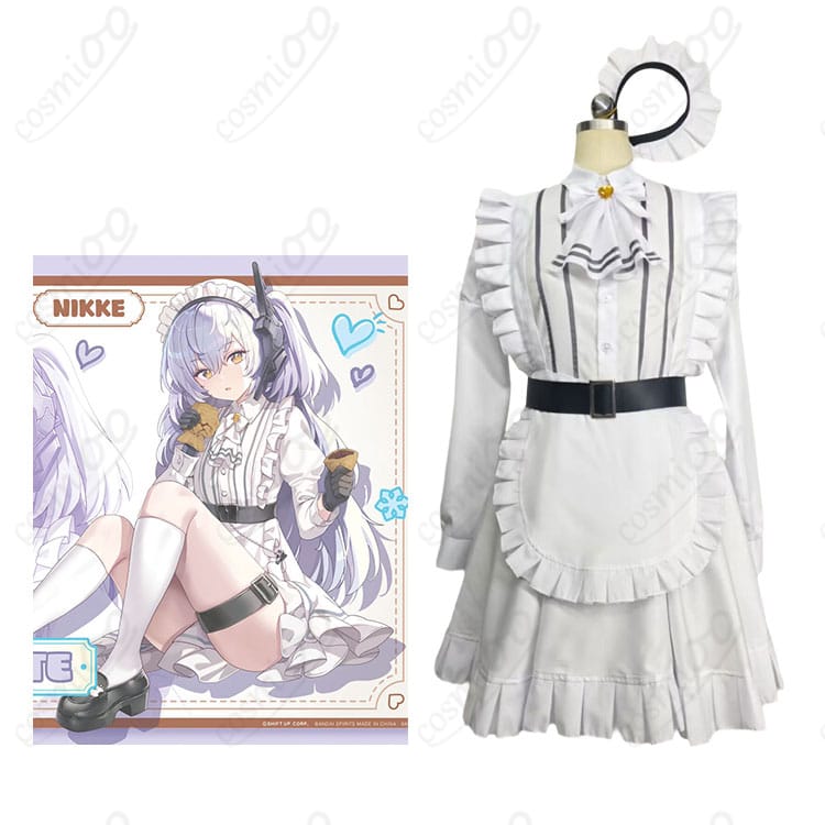 勝利の女神:NIKKEのスノーホワイト白メイド姿とコスプレ衣装の商品イメージ