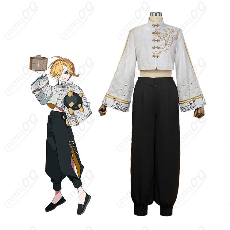 鏡音レンの描き下ろしキャラクタービジュアルとツリービレッジカフェ版チャイナ風衣装の比較