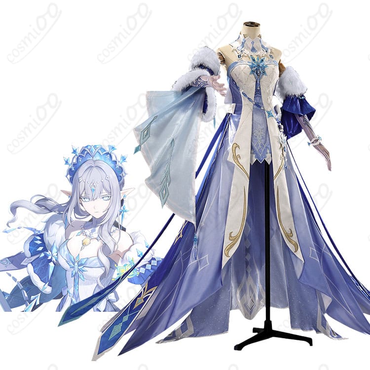 原神の氷の女皇(ツァーリツァ)キャラクターイメージと王冠付きドレス衣装