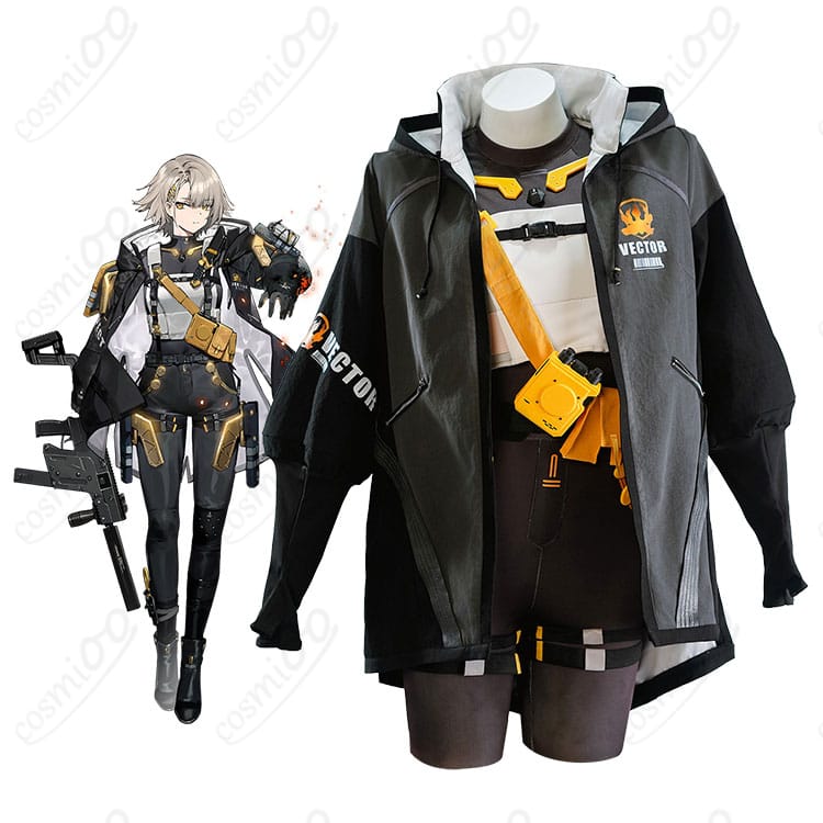 ドールズフロントライン2:エクシリウムのヴェクター人物イメージとフード付きコート衣装