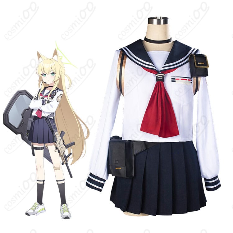 ブルーアーカイブ高倉クルミのキャラクターイメージとSRT特殊学園FOX小隊通常制服の商品比較