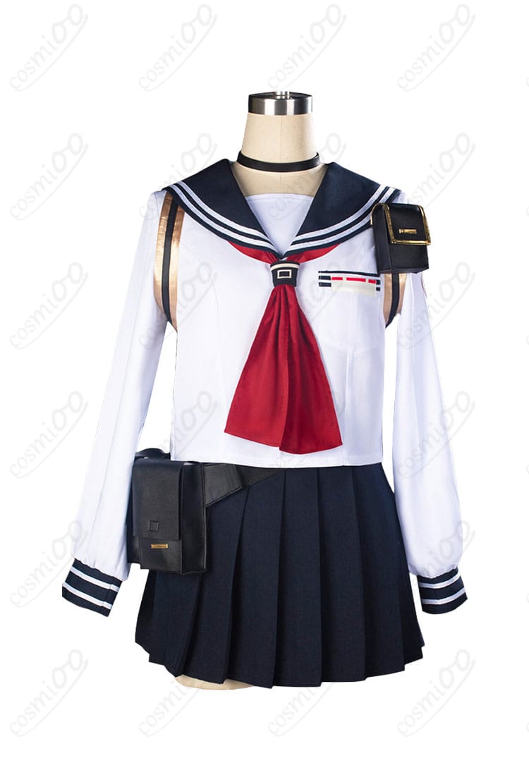高倉クルミ通常制服コスプレ衣装の正面デザインとセーラートップス、スカート