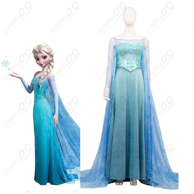 『アナと雪の女王』エルサのキャラクターイメージと氷のドレス商品全体