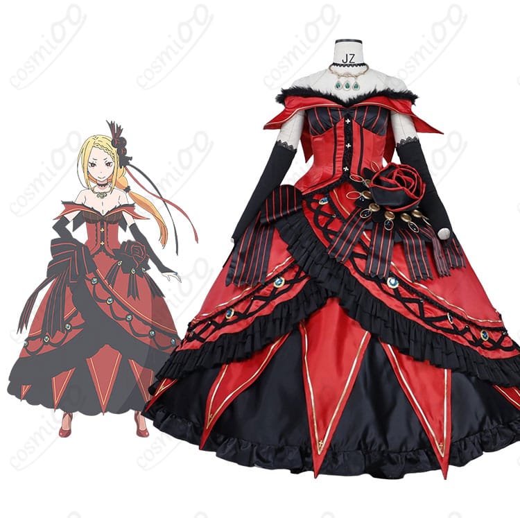 プリシラ・バーリエルのキャラクターイメージとコスプレ衣装の商品比較