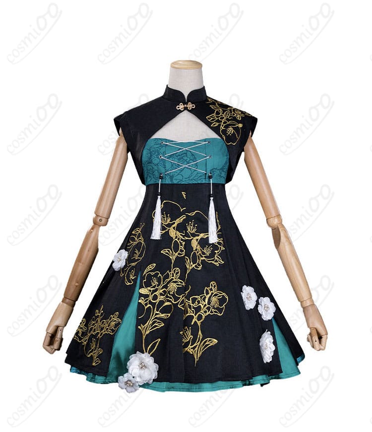 初音ミク ツリービレッジカフェ・チャイナ風コスプレ衣装の正面デザイン