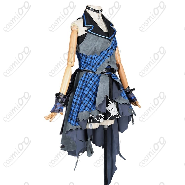 ガールズバンドクライ（ガルクラ）河原木桃香（桃香）コスプレ衣装｜青チェックのアシンメトリー - 2枚目の画像
