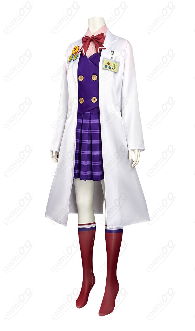 宝月茜高校生制服Ver.の白衣とスカートを見せる側面
