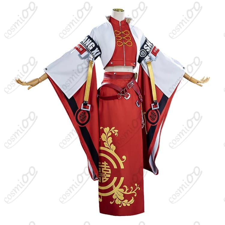 GUILTY GEAR -STRIVE- 蔵土縁紗夢（ジャム）赤白チャイナ風コスプレ衣装 - 2枚目の画像