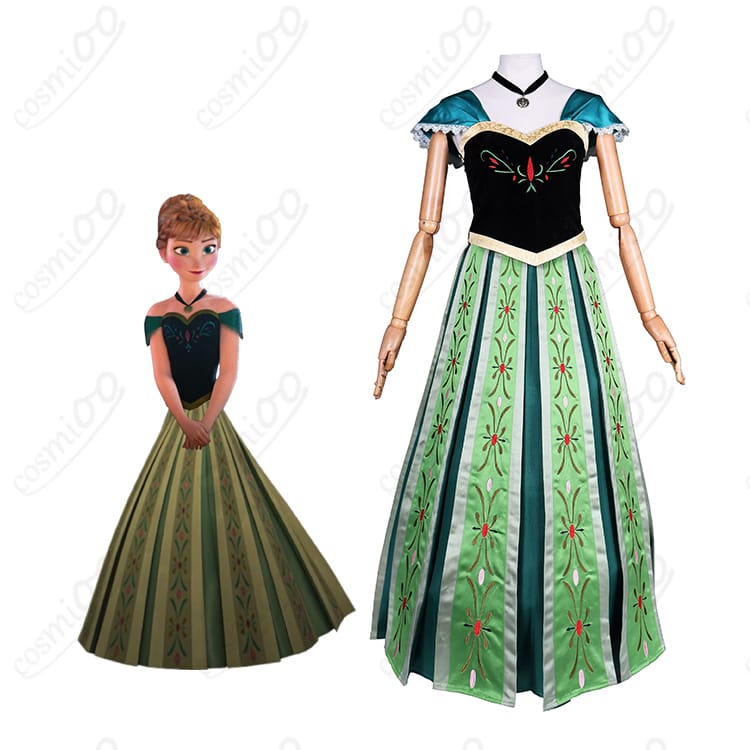 『アナと雪の女王』アナのキャラクターイメージと戴冠式ドレスの商品比較