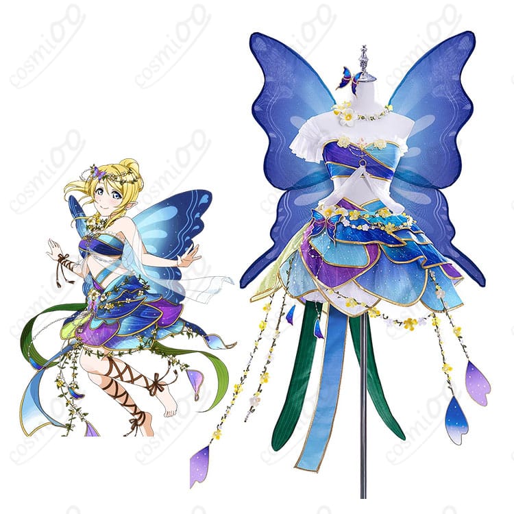 絢瀬絵里の妖精の国編覚醒後のキャラクター画像とコスプレ衣装の比較
