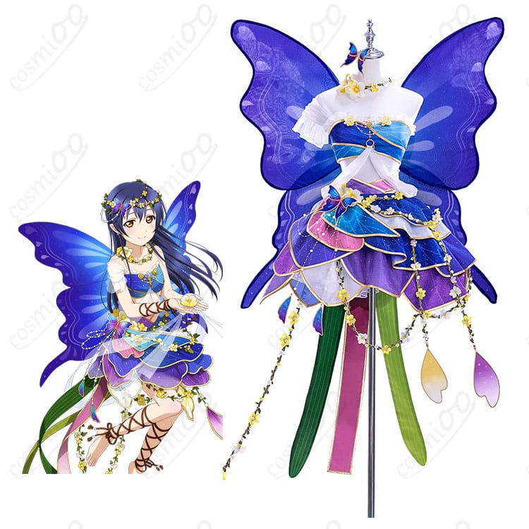 園田海未のキャラクター画像と妖精の国編コスプレ衣装の商品画像