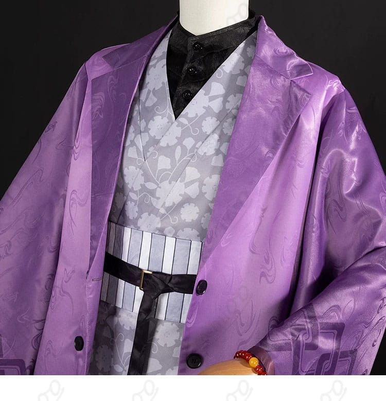 不死川玄弥の和装コスプレ衣装に施された襟元の装飾