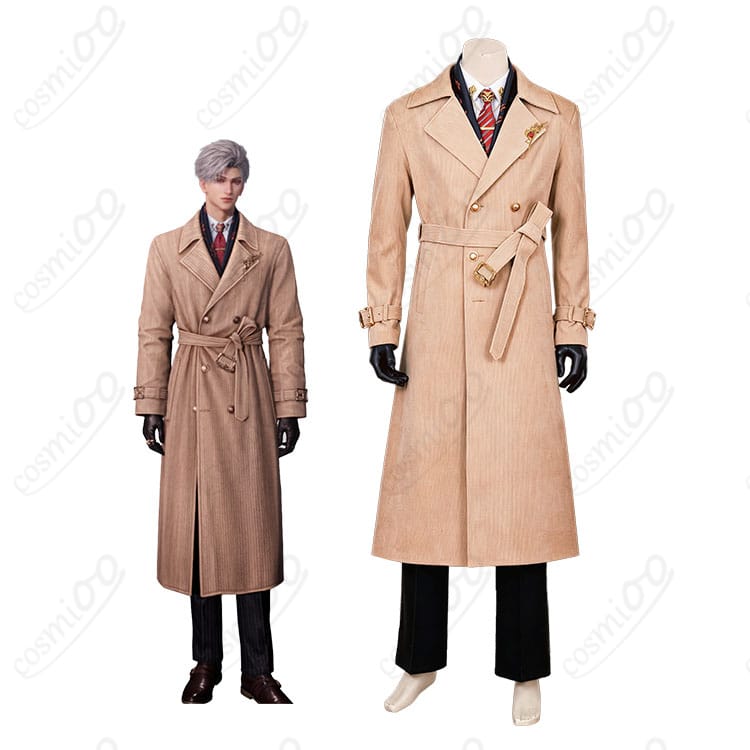 『恋と深空』シンのキャラクター画像と「約束なき囁き」コスプレ衣装の商品画像