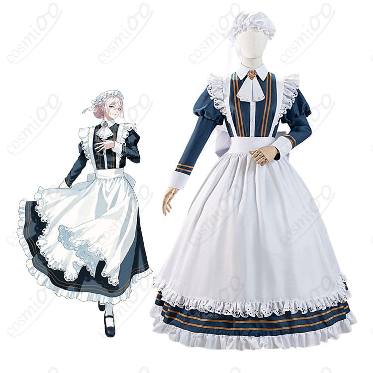 妃崎余花のキャラクター画像とクラシカルメイドボーイ衣装の商品画像