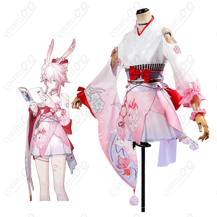 崩壊：スターレイルの緋英と「月待つ花時」コスプレ衣装の比較画像